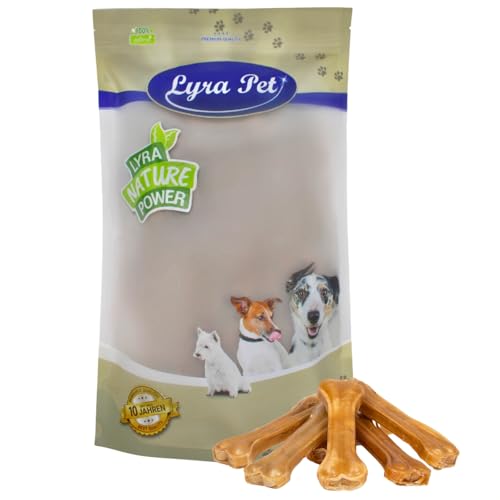 Lyra Pet® 50 STK. Kauknochen ca. 16 cm | Naturbelassener Kausnack | Proteinreicher Hundeknochen zur Zahnreinigung | Langer Kaugenuss aus Rinderhaut | Nährstoffreich | Fettarmer Kauartikel von Lyra Pet