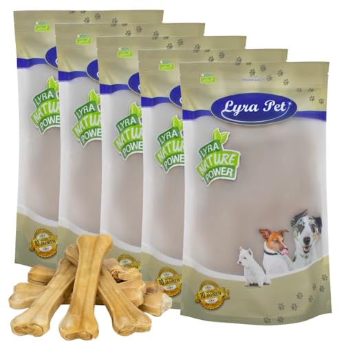 Lyra Pet® 50 STK. Kauknochen ca. 21 cm | Naturbelassener Kausnack | Proteinreicher Hundeknochen zur Zahnreinigung | Langer Kaugenuss aus Rinderhaut | Nährstoffreich | Fettarmer Kauartikel von Lyra Pet