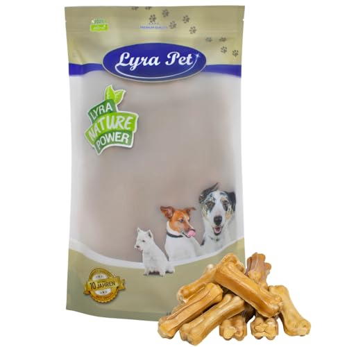 Lyra Pet® 50 STK. Kauknochen aus Rind ca. 7 cm | Naturbelassener Kausnack | Proteinreicher Hundeknochen zur Zahnreinigung | Langer Kaugenuss aus Rinderhaut | Nährstoffreich | Fettarmer Kauartikel von Lyra Pet