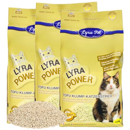 Lyra Pet® | 7,5 kg Tofu Katzenstreu | Parfümfreie Klumpstreu | 300% Saugkraft | Umweltfreundliches Naturprodukt aus Erbsenprotein | Auch für empfindliche Katzen | Staubfrei für eine saubere Wohnung von Lyra Pet