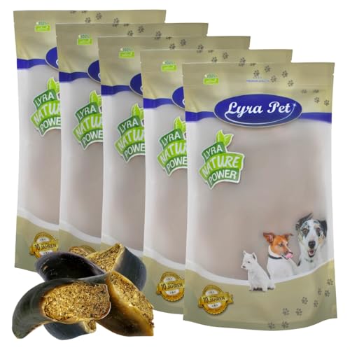 Lyra Pet® 75 STK. Rinderhufe gefüllt mit Pansen und Leber je ca. 120 g | Naturbelassener Kausnack | Ideal für die Zahnpflege | Leckerli für Hunde | Gut verdaulicher Kauartikel | Proteinreiches Futter von Lyra Pet