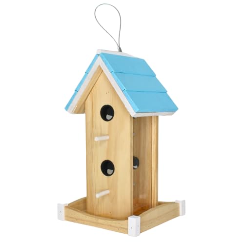 Lyra Pet® | Vogelhaus Villa | Modernes Vogelfutterhaus für Garten & Balkon | Wetterfestes Futterhaus aus Holz mit Plexiglas | Schutz für Wildvögel | Befüllbar von Oben | Futterstation zum Aufhängen von Lyra Pet