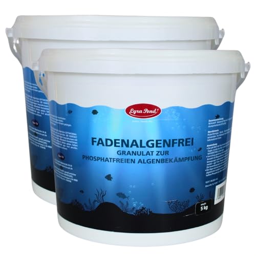 Lyra Pond® 2 x 5 kg FadenalgenFrei | Algenvernichter für eine Phosphatfreie Algenbekämpfung | Wirkt sofort gegen Fadenalgen | Frei von Schwermetallen & organischen Bioziden | Für alle Teiche von Lyra Pet