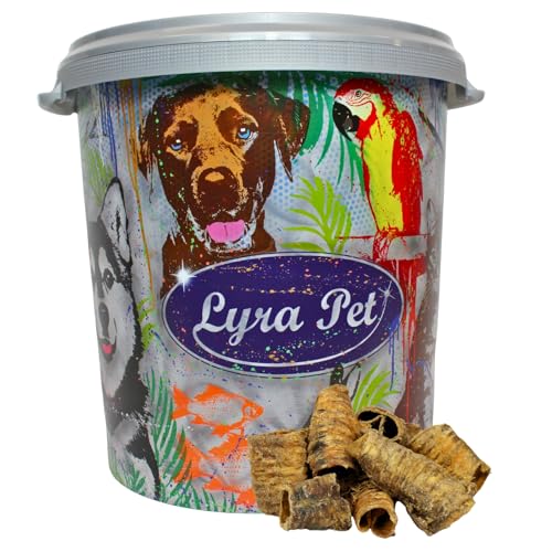 LyraPet® 5 kg Rinderstrossen 5000 g fettarm Kausnack Kaustange Rind 1-8 cm in 30 L Tonne von Lyra Pet