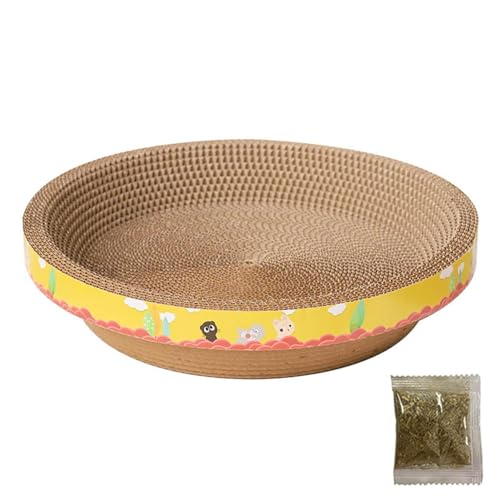 2in1 Cat Scratching Board - Cat Scratching Board, Round Car Scratcher Pad, Lounge Bed Bowl | Pet Sofa House, No Lint Scratch Board Round Scratcher Bed Catnip Recycle Scratcher for Grinding Claws Toy von Lyricalist