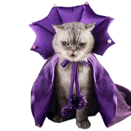 Halloween-Kostüm für Katzen, Halloween-Kostüm für Welpen, Pailletten-Kleidung | Katzen-Umhang, Hexenhut | Elegante Halloween-Kostüme für Hunde, Anime-Kostüme von Lyricalist