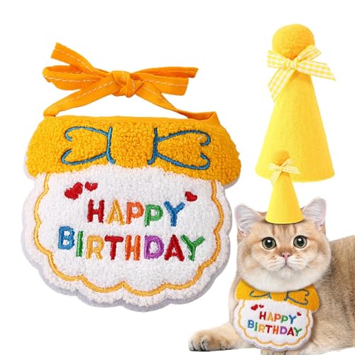 Happy Birthday Katzenkostüm, Partyzubehör für Katzen, Festliches Katzengeburtstagshalsband, niedliche Katzen-Geburtstagsparty-Zubehör, lustige Katzen- -Dekorationen für von Lyricalist