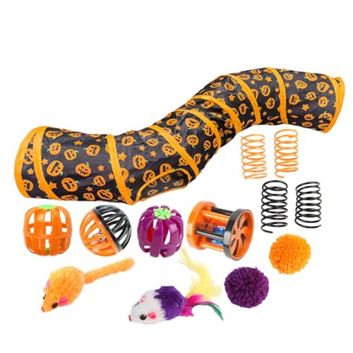 Indoor Cat Tunnel - Halloween Theme Cat Tunnel Toy, Interactive Cat Tunnel, Reduce Indoor Pet Cat Boredom, Foldable Cat Tunnel | All-Season Play Furniture for Balcony, Bedroom, Living Room von Lyricalist