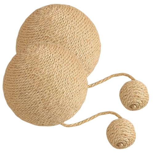 Katzenkratzer Sisal, Katzenkratzball, Vielseitiges Katzenspielzeug Sisalball Sisal-Katzenkratzball, Lustiges Katzenkratzbrett, Sisal-Kratzball für Katzen, Kaninchen, Meerschweinchen von Lyricalist