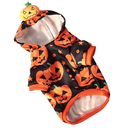 Pet Pumpkin Costume - Puppy Warm Outfits, Pumpkin Costumes for Dogs, Cat Pumpkin Suit | Stretchable Cute Outwear Coat Apparel Hoodie for Halloween Dress Up von Lyricalist