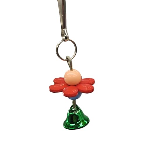 Vogelkäfig-Spielzeug, Papageien-Kauspielzeug, Blumen-Acryl-Vogelspielzeug für Käfig, Vogel-Kauspielzeug, Spielzeug mit Glocke, hängendes Vogelspielzeug zum Kauen, Erkunden, Entspannen von Lyricalist