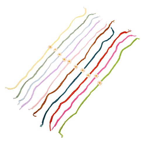 M I A 10 Stück Identifikationshalsband Blumen Haustier Halsbänder ID Tag Halskette Katze Geflochtenes Halsband Tier Bunte Bunte Halsbekleidung für Welpen Kätzchen von M I A