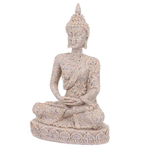 M I A Buddha-Statue, Aquarium, Sandstein, sitzende Buddha-Figur, Landschaftsdekoration (Farbe: B) von M I A