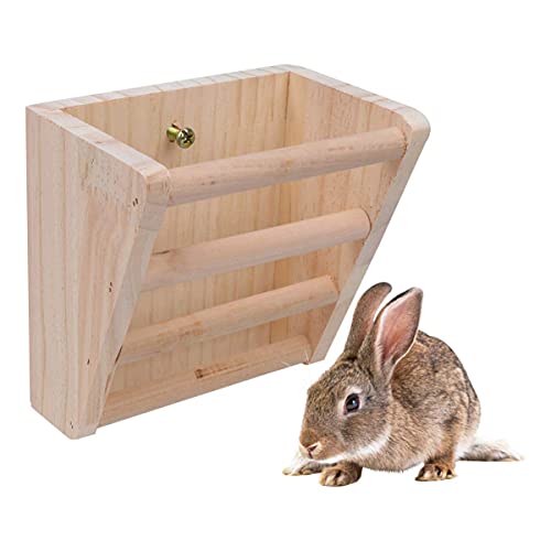 M I A Hölzerne Heu-Futterstation für Kaninchen, Kaninchen, Heu-Futterstation zum Aufhängen, stehend, für Käfig, Grasbehälter, Heuspender für Meerschweinchen, Kaninchen, Chinchilla, Hamster von M I A