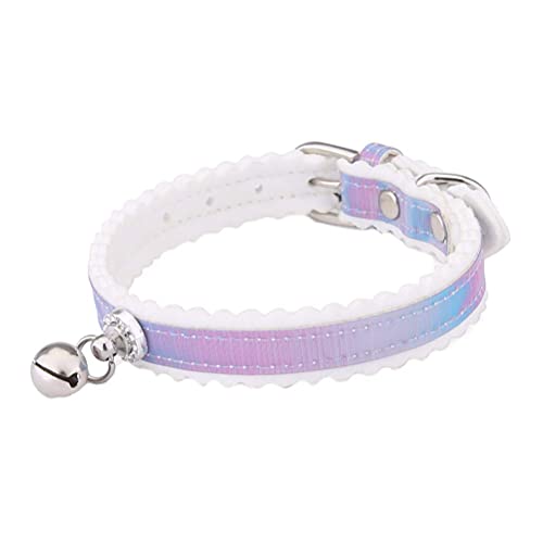 M I A Hundehalsband mit Glöckchen und Schnalle, verstellbar, Haustier-Halsring, Blumen-Katzenhalsband mit Glöckchen, Haustierkostüm-Zubehör für Hunde und Katzen, Farbverlauf, Farbe: Lavendel von M I A