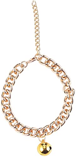 M I A Hundehalsbandkette, Goldkette mit Glöckchen, kubanisches Halsband, verstellbare Hundekette für Haustiere, Katzen, Hunde (Farbe: Gold, Größe: XS) von M I A