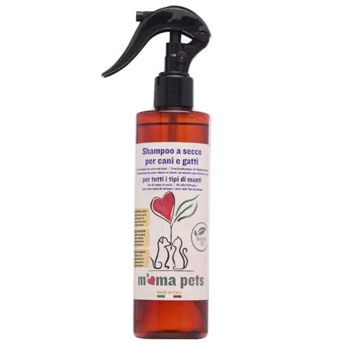 Mama Pets Trockenshampoo für Hunde und Katzen, ideal zum schnellen Waschen ohne Wasser, 250 ml von M' MA PETS