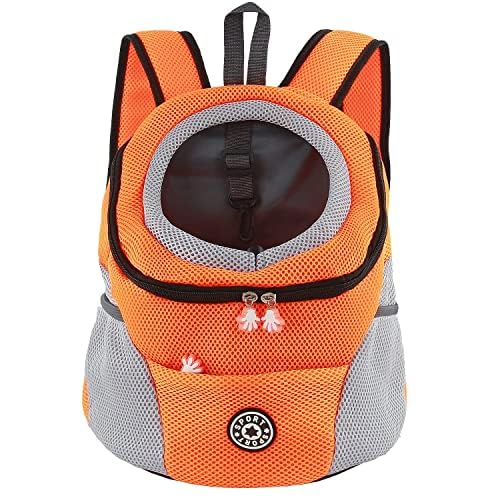 M MUNCASO Hundetrage-Rucksack Welpentasche Kleine Haustier-Fronttasche mit Atmungsaktivem, Head-Out-Design, Wasserdichter Boden für Reisen, Outdoor, Wandern von M MUNCASO