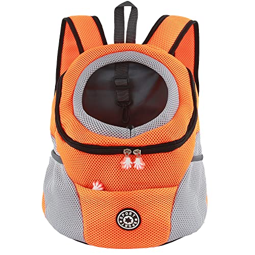 M MUNCASO Hundetrage-Rucksack Welpentasche Kleine Haustier-Fronttasche mit Atmungsaktivem, Head-Out-Design, Wasserdichter Boden für Reisen, Outdoor, Wandern von M MUNCASO