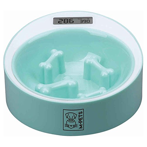 M-PETS 10520103 Hundenapf Anti-Schlingnapf Fressnapf Yumi Smart Bowl mit Waage, Mint/weiß von M-PETS