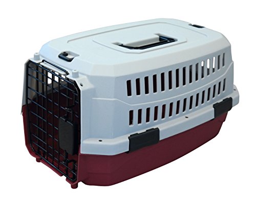 MPETS Viaggio Transportbox für Hunde Bordeaux/Grau, Größe M von M-PETS