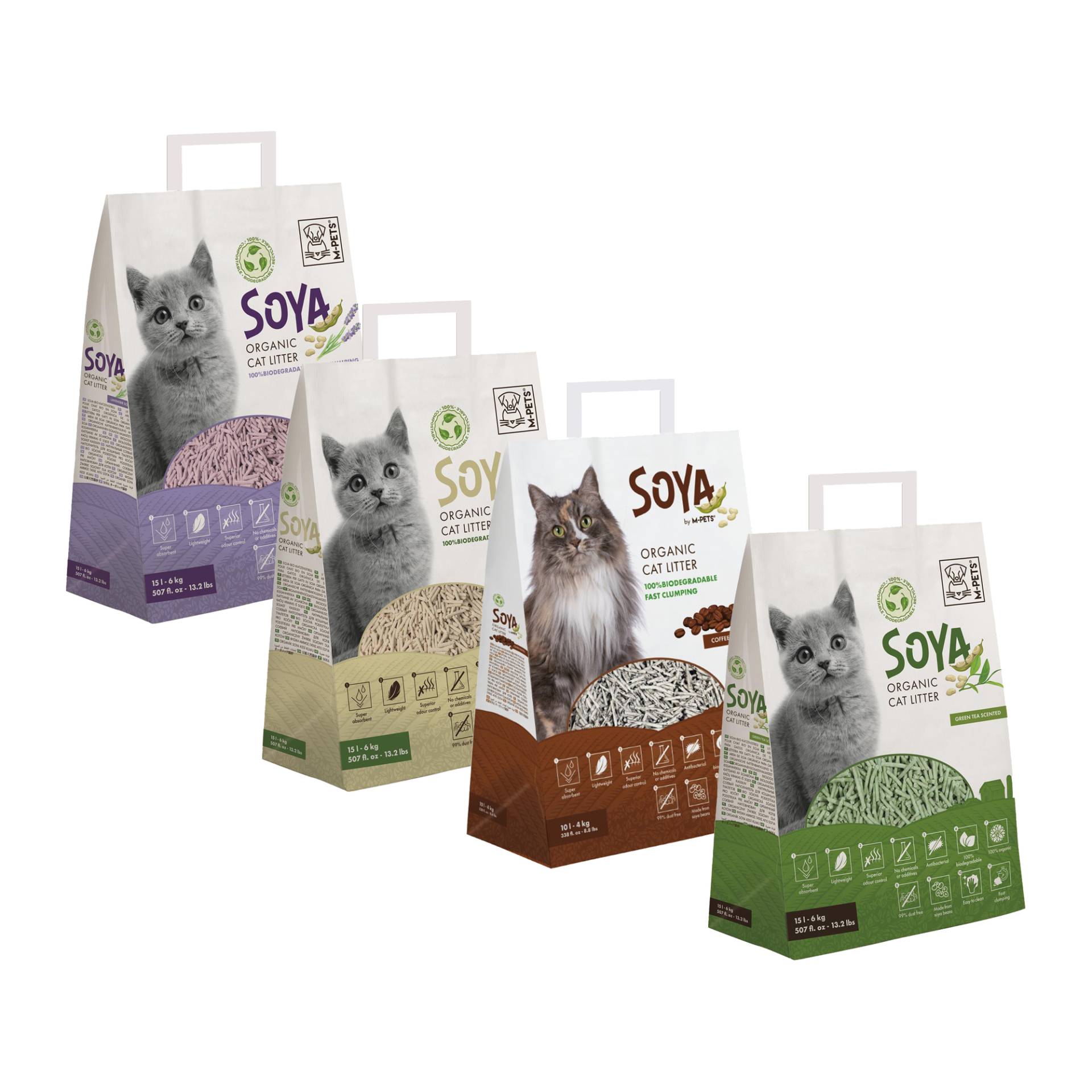 M-PETS - Soya Katzenstreu - 6 kg - 15 L - Weiß M-PETS - Soya Katzenstreu - 6 kg - 15 L - Weiß von M-Pets