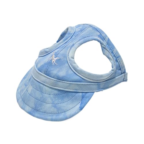 M&Catree Hunde Baseballmütze, Haustier Baseball Mütze Sonnenhüte mit Ohrlöchern und Verstellbarem Kinnriemen Haustier Familienhüte Outdoor Hundecap Sonnenschutzkappen - Wolke Blau, M von M&Catree