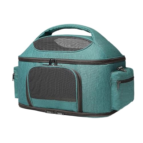 M&Catree Transportbox Katze, Faltbare Katzentransportbox, Welpen Tragetasche Haustier Transportbox für Katzen/Hund bis 10kg, 42x30x34cm, Hellgrün von M&Catree