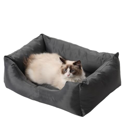 M&Catree Wasserdichtes Hundebett, Rechteck Hundekissen Hundekorb Weiches Hundesofa für Hunde Katze - Dunkelgrau, L: 60 * 80 * 24CM von M&Catree