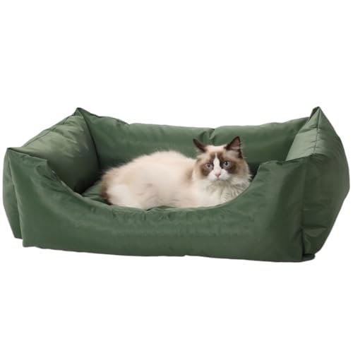 M&Catree Wasserdichtes Hundebett, Rechteck Hundekissen Hundekorb Weiches Hundesofa für Hunde Katze - Dunkelgrün, L: 60 * 80 * 24CM von M&Catree