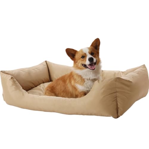 M&Catree Wasserdichtes Hundebett, Rechteck Hundekissen Hundekorb Weiches Hundesofa für Hunde Katze - Gold, L: 60 * 80 * 24CM von M&Catree