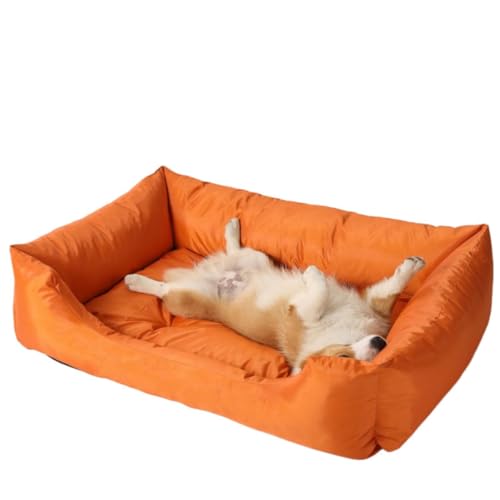 M&Catree Wasserdichtes Hundebett, Rechteck Hundekissen Hundekorb Weiches Hundesofa für Hunde Katze - Orange, L: 60 * 80 * 24CM von M&Catree