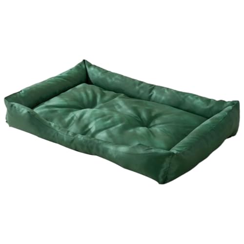 M&Catree Wasserdichtes Hundebett, Rechteck Hundekissen Waschbar Hundekorb Weiches Hundesofa für Hunde Katze - Dunkelgrün (Basic), L: 50 * 60 * 7CM von M&Catree