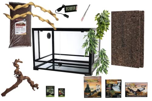 M&S Reptilien Komplettset Deluxe: Für Chamäleons Terrarium mit ReptiZoo Glas-Terrarium 61x61x122 (RK242448) von M&S Reptilien