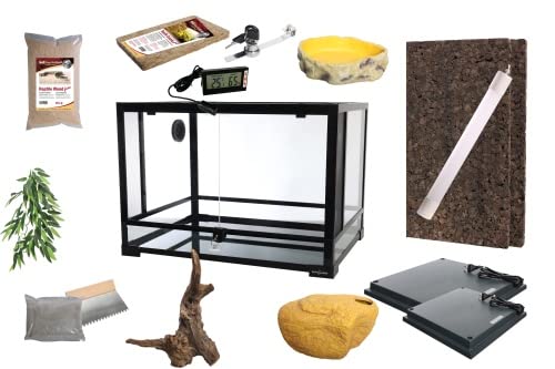 Komplettset: Für Königspythons (100x50x50cm) (Siehe Videoanleitung) (Änderung) Terrarium mit ReptiZoo Glas-Terrarium 120x60x45 cm (RK0226) von M&S Reptilien