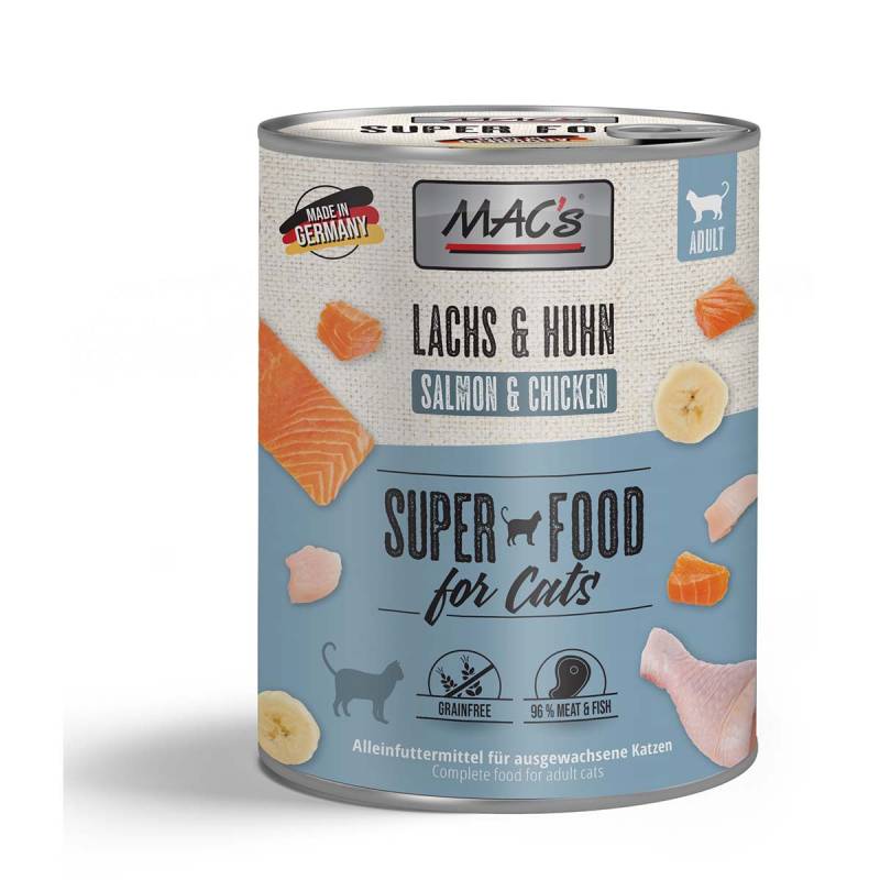 MAC's Cat Fleischmenü Lachs und Huhn 12x800g von MAC's Cat