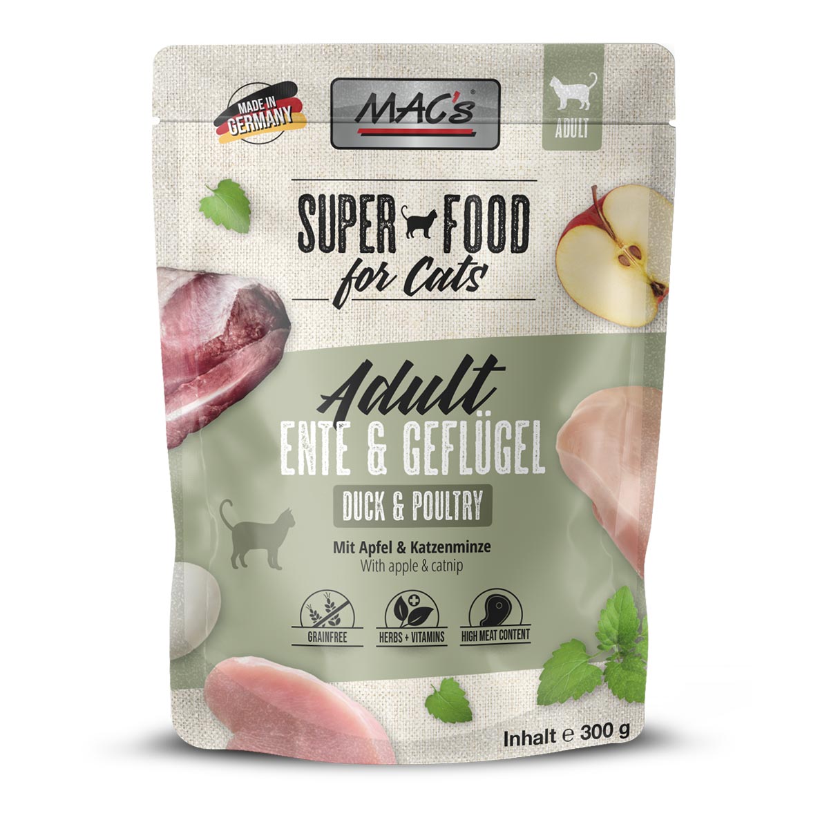 MAC's Cat Pouch Ente & Geflügel 6x300g von MAC's Cat