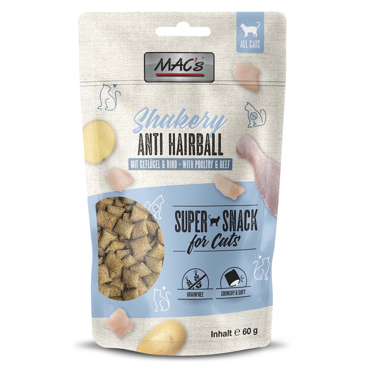 MAC's Cat Shakery Anti-Hairball Snacks 3x60g von MAC's Cat