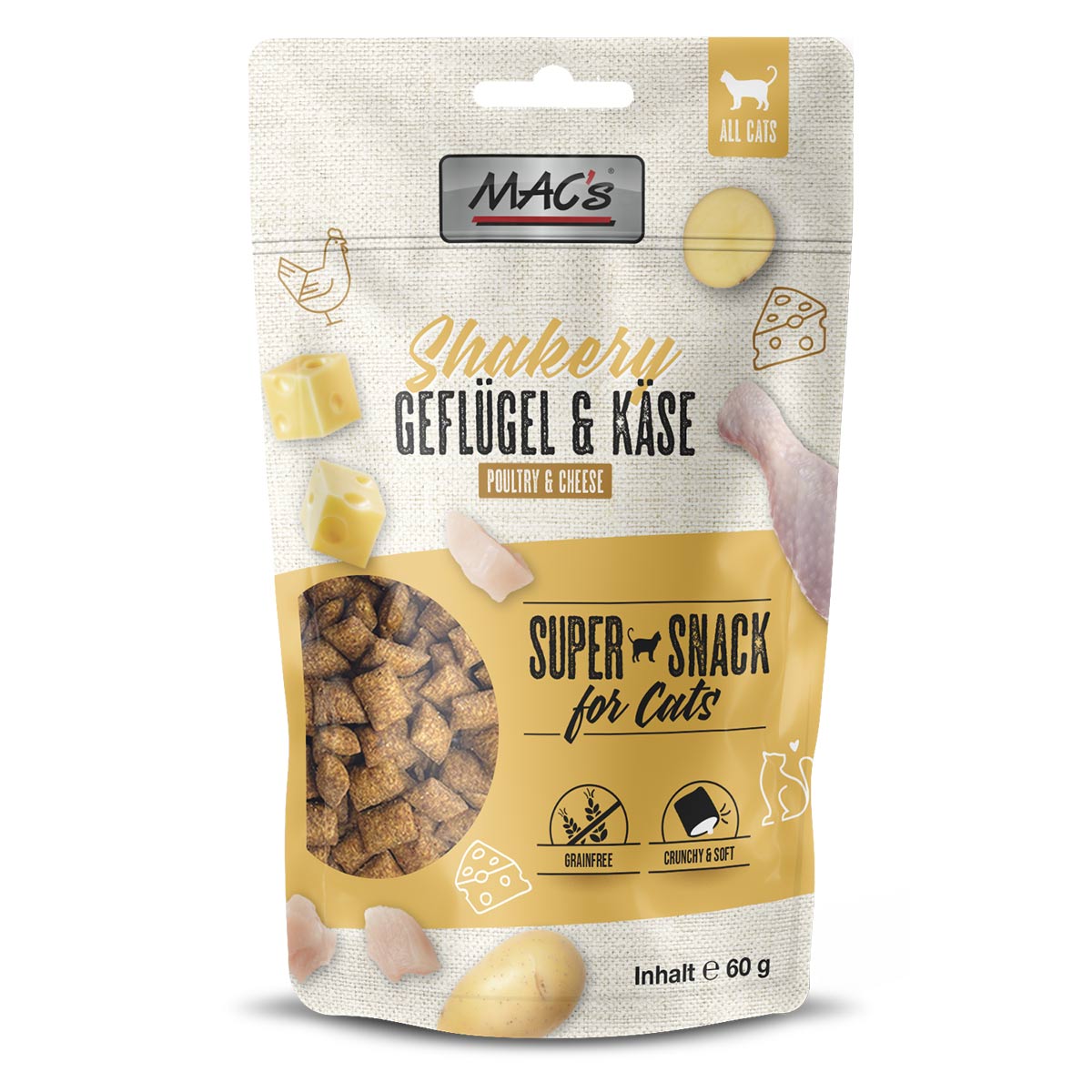 MAC's Cat Shakery Snacks Geflügel & Käse 3x60g von MAC's Cat