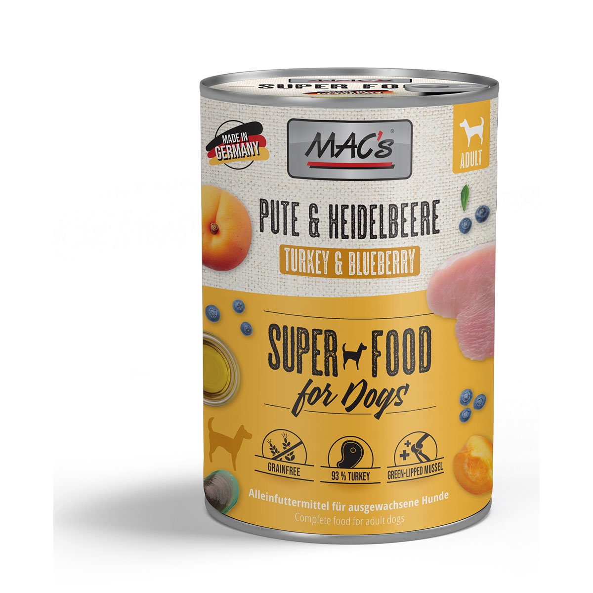 MAC's Dog Pute und Heidelbeeren 6x400g von MAC's Dog