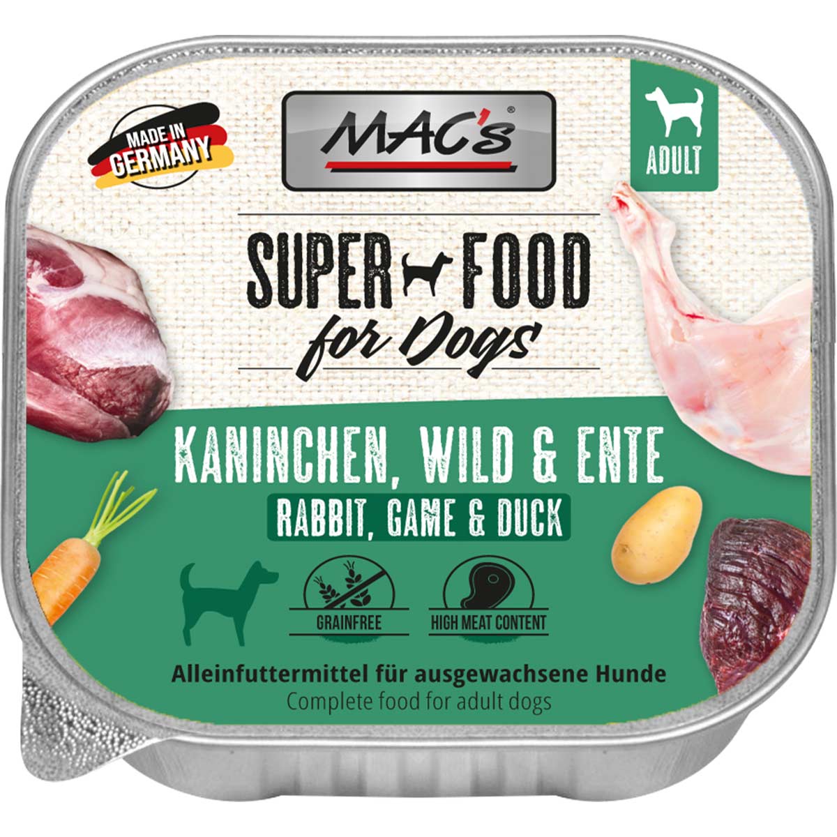 MAC's Dog Kaninchen, Wild & Ente 10x150g von MAC's Dog