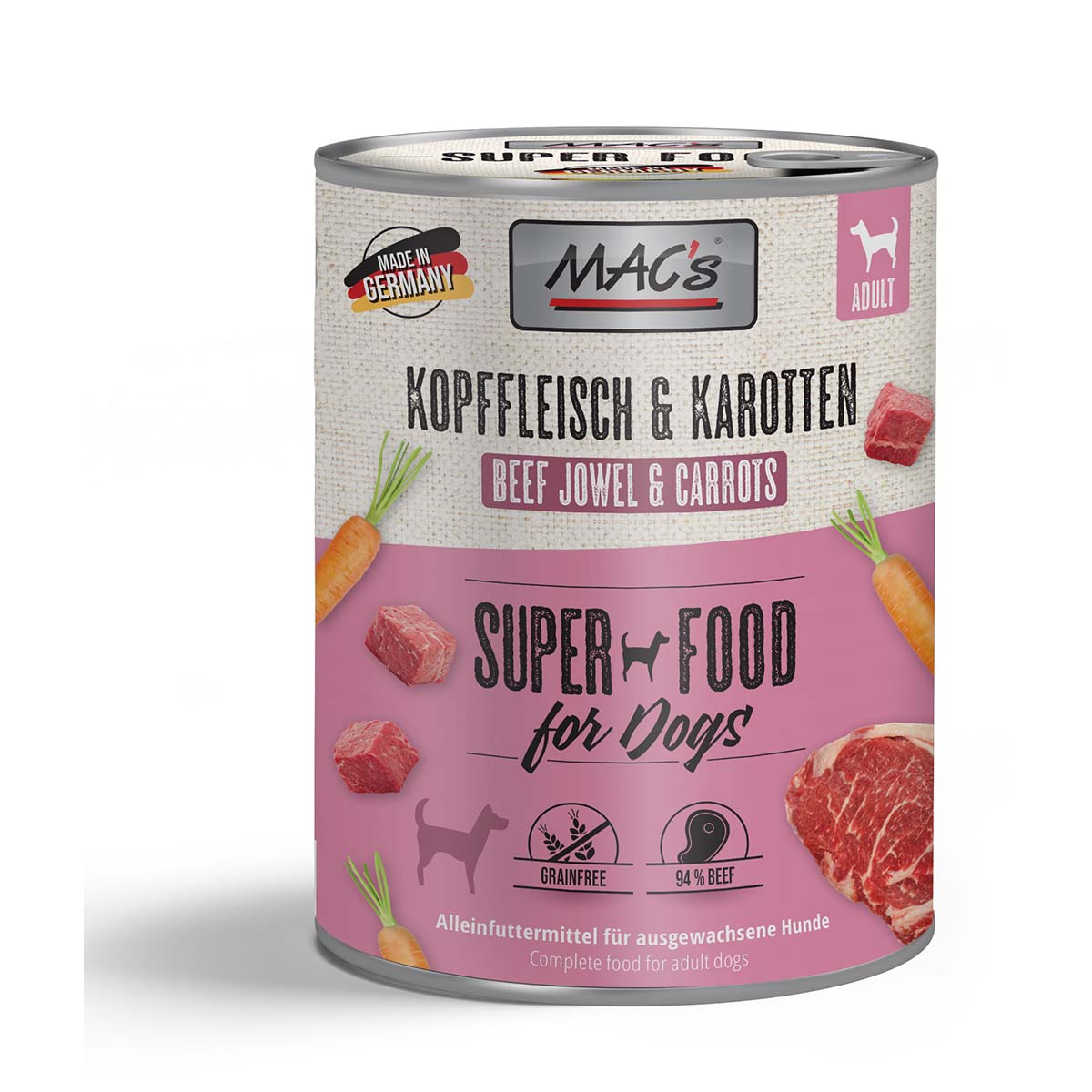 MAC's Dog Kopffleisch und Karotten 24x800g von MAC's Dog