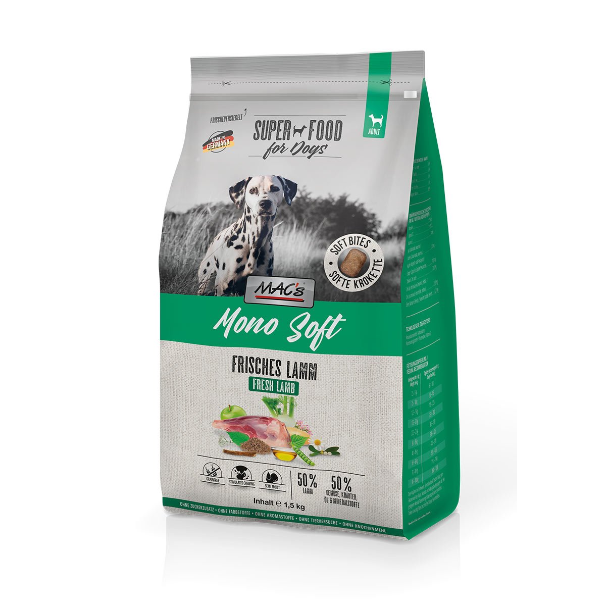 MAC's Dog Mono Soft Frisches Lamm 1,5 kg von MAC's Dog