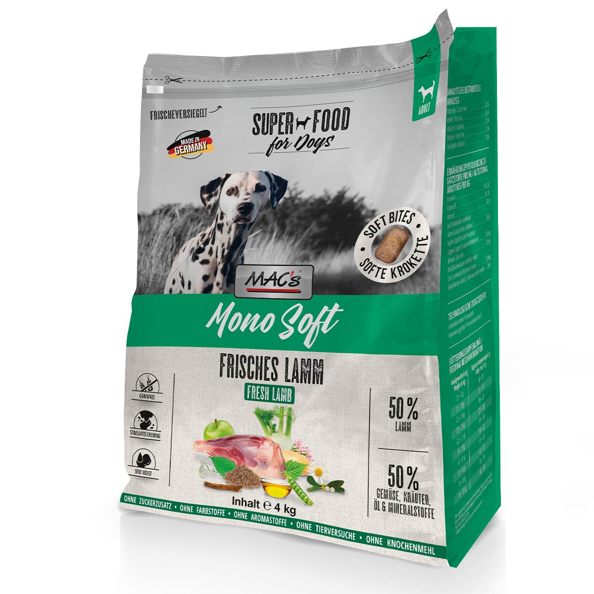 MAC's Dog Mono Soft Frisches Lamm 2x4 kg von MAC's Dog