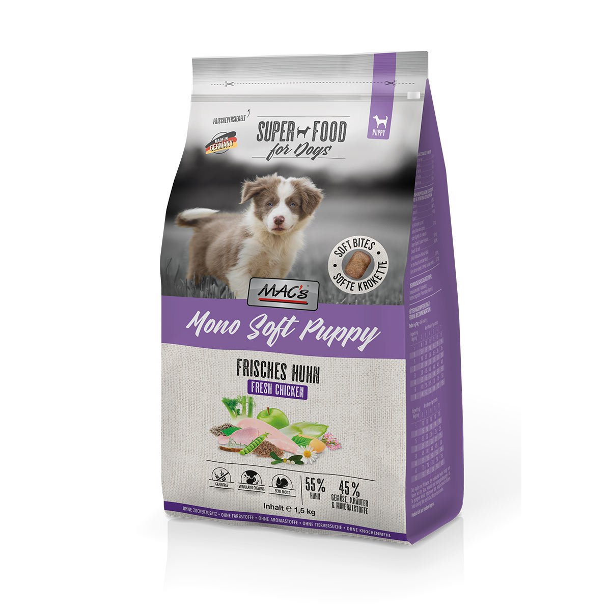 MAC's Dog Mono Soft Puppy Frisches Huhn 1,5 kg von MAC's Dog