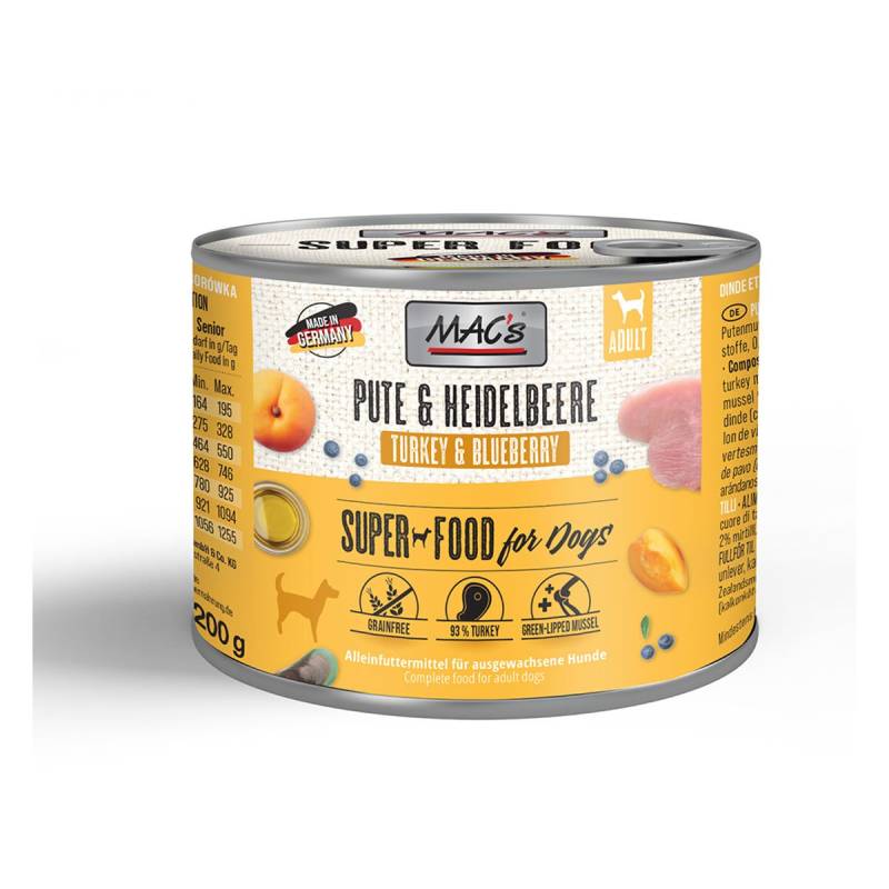 MAC's Dog Pute und Heidelbeeren 6x200g von MAC's Dog