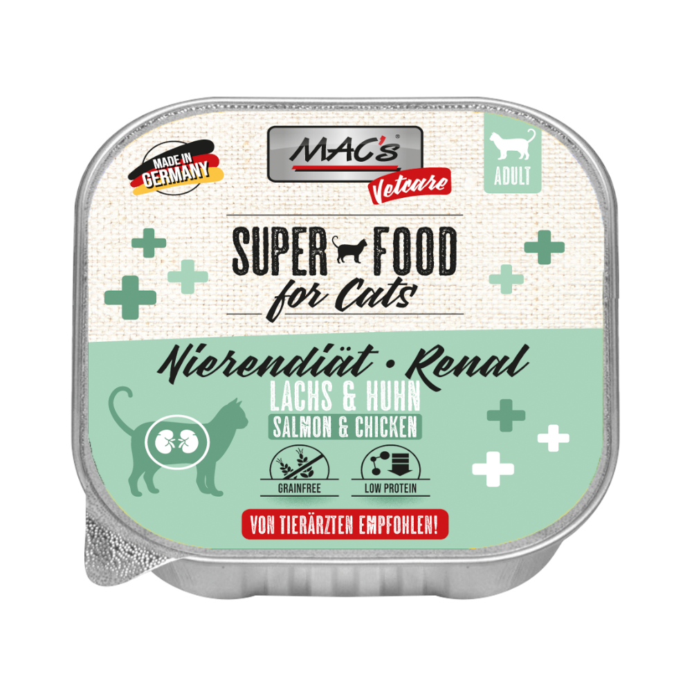 MAC's Vetcare Katze Nierendiät / Renal - Lachs & Huhn (16 x 100 g) von MAC's Vetcare