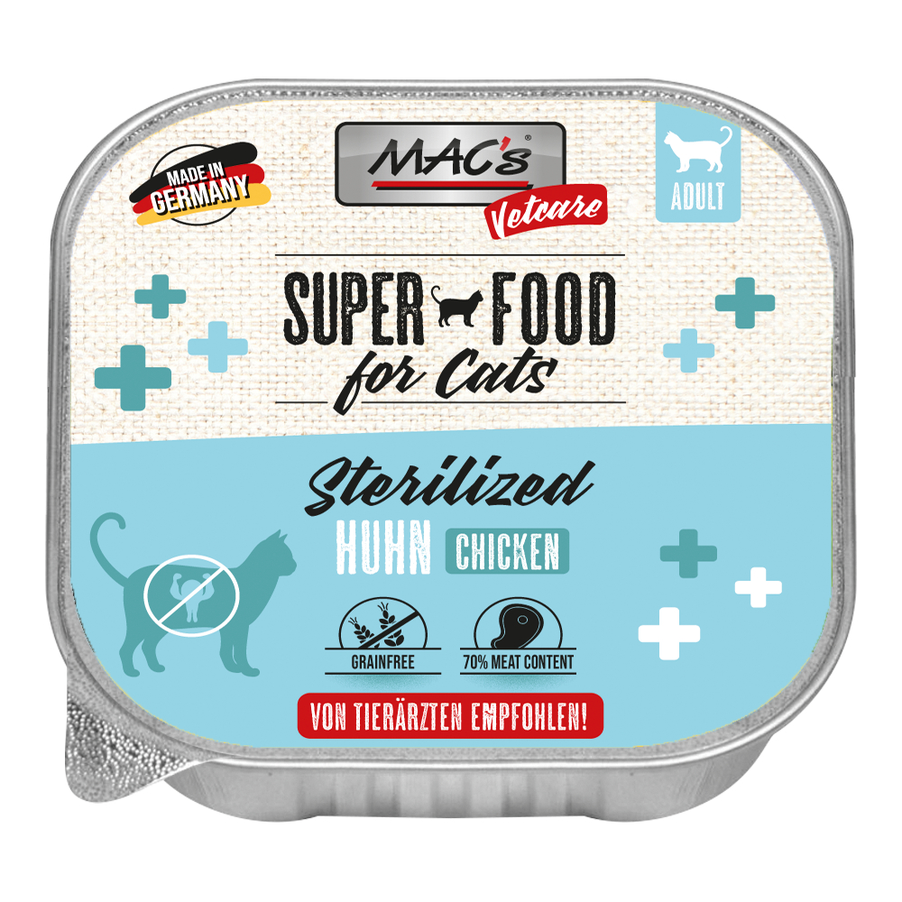 MAC's Vetcare Katze Sterilized - Huhn (16 x 100 g) von MAC's Vetcare