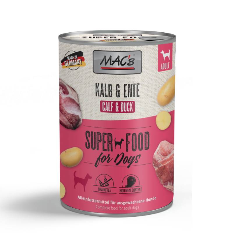 MAC's Adult Superfood 6 x 400 g - Kalb & Ente von MAC's