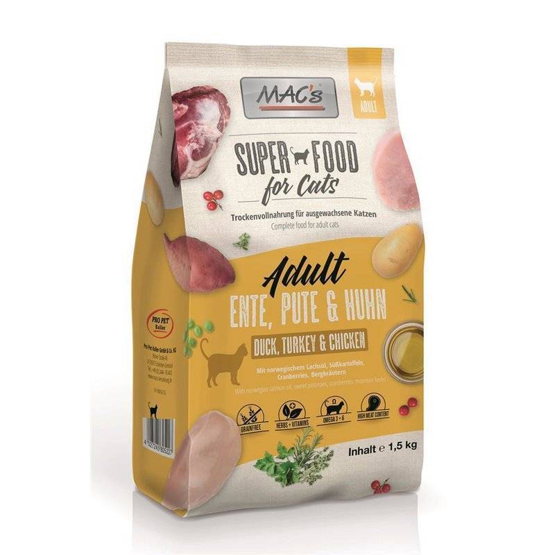 MAC's Cat Adult Ente, Pute & Huhn - 2 x 7 kg (6,21 € pro 1 kg) von MAC's